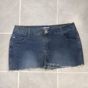 Duck Head Blue Denim Cut Off Jeans with Logo Patch